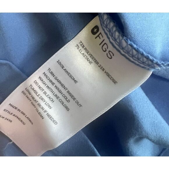 Figs Scrub Technical Collection Top Men’s X-Large Short Sleeve Blue w Pocket - Picture 7 of 7